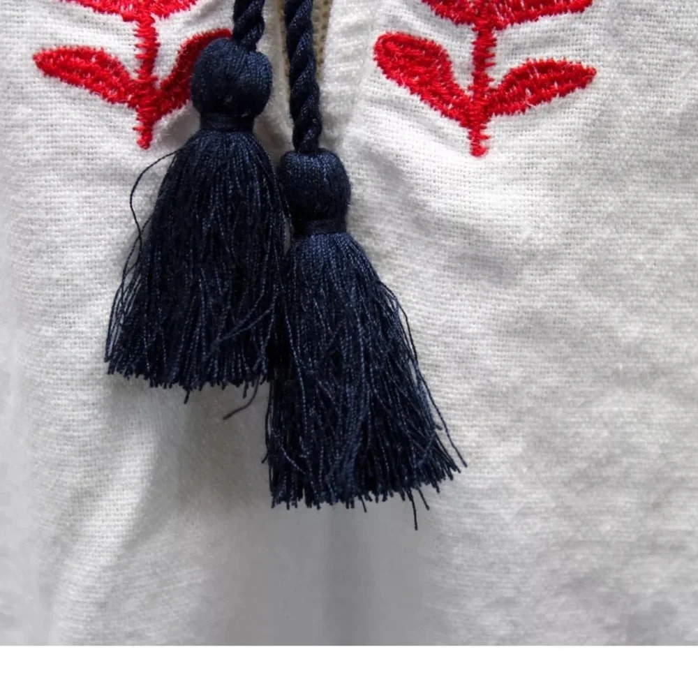 J. Crew Floral Embroidered White Maxi Dres…